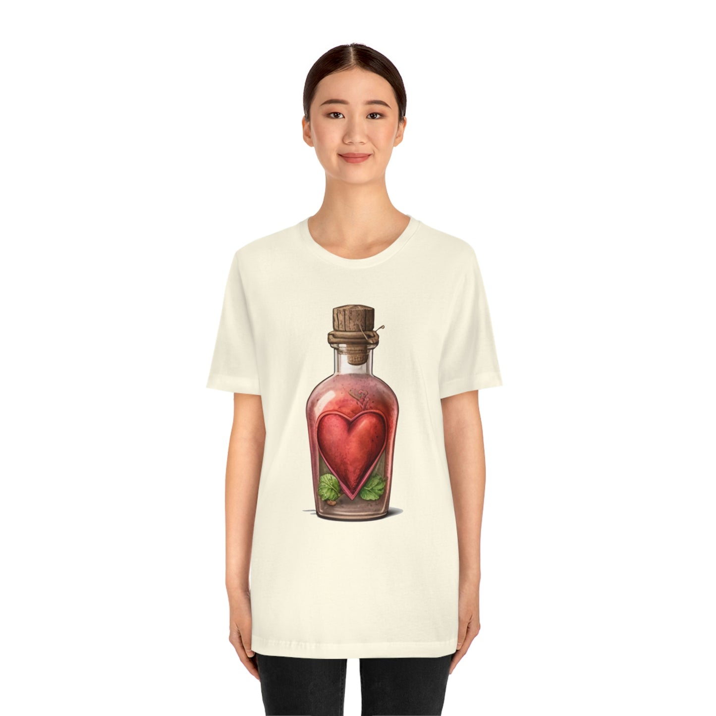 Vintage Bottle Floral Unisex Jersey Short Sleeve Tee