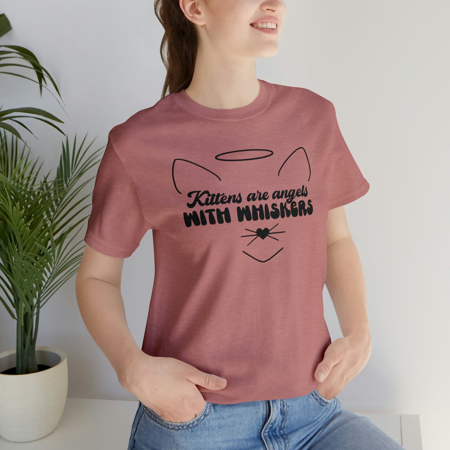 Kittens Are Angels With Whiskers Cat Short Sleeve T-shirt