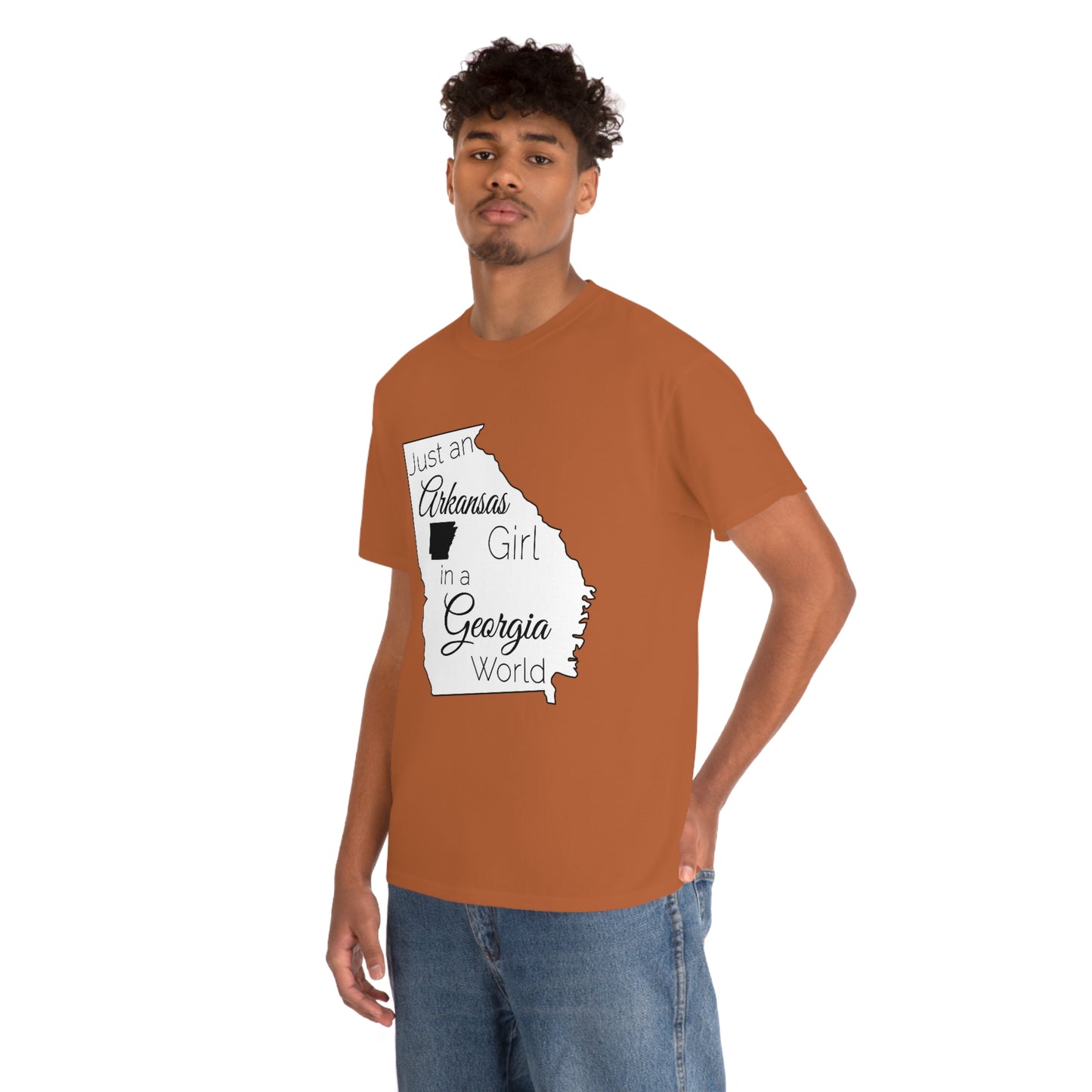 Just an Arkansas Girl in a Georgia World Unisex Heavy Cotton Tee