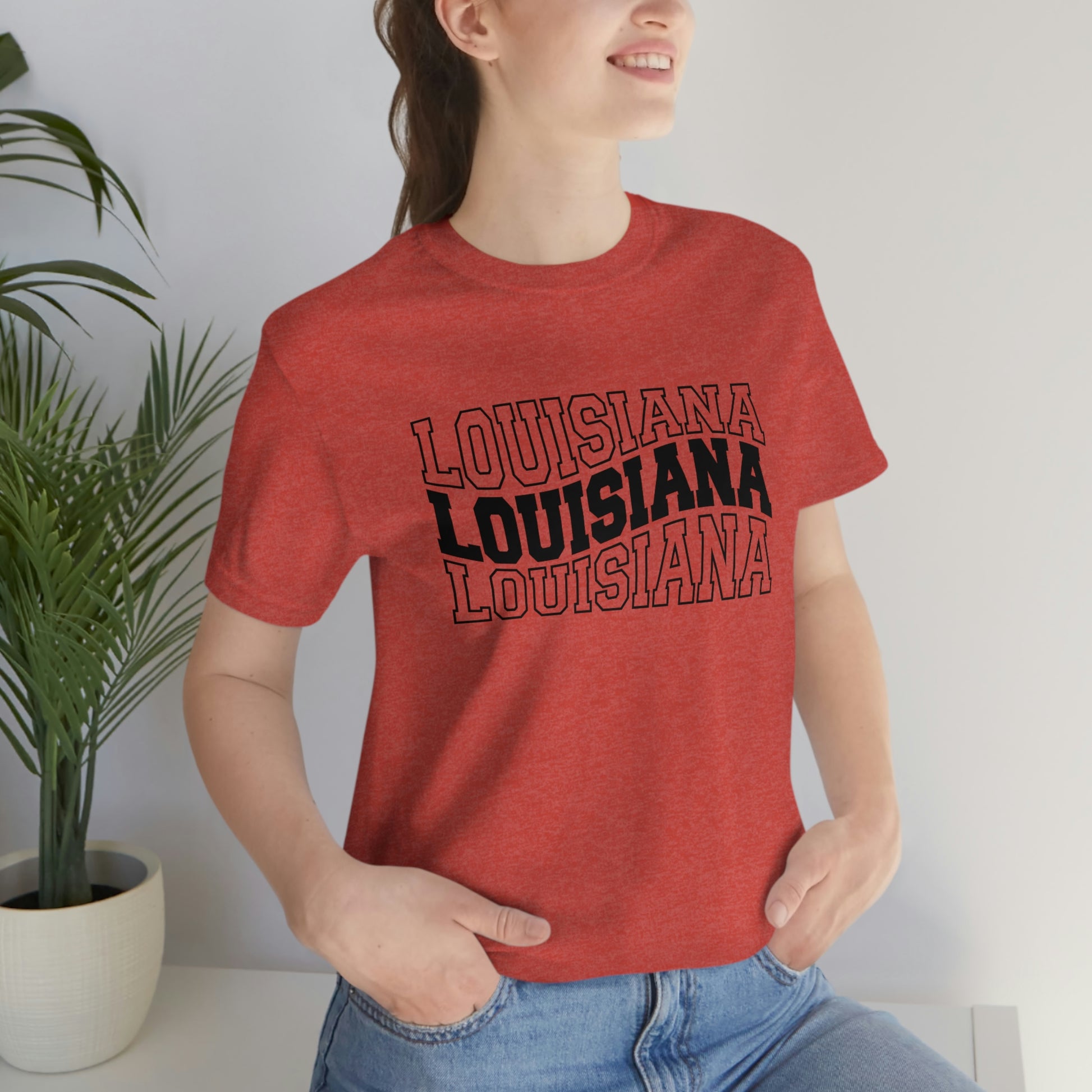 Louisiana Varsity Letters Triple Wavy Short Sleeve T-shirt
