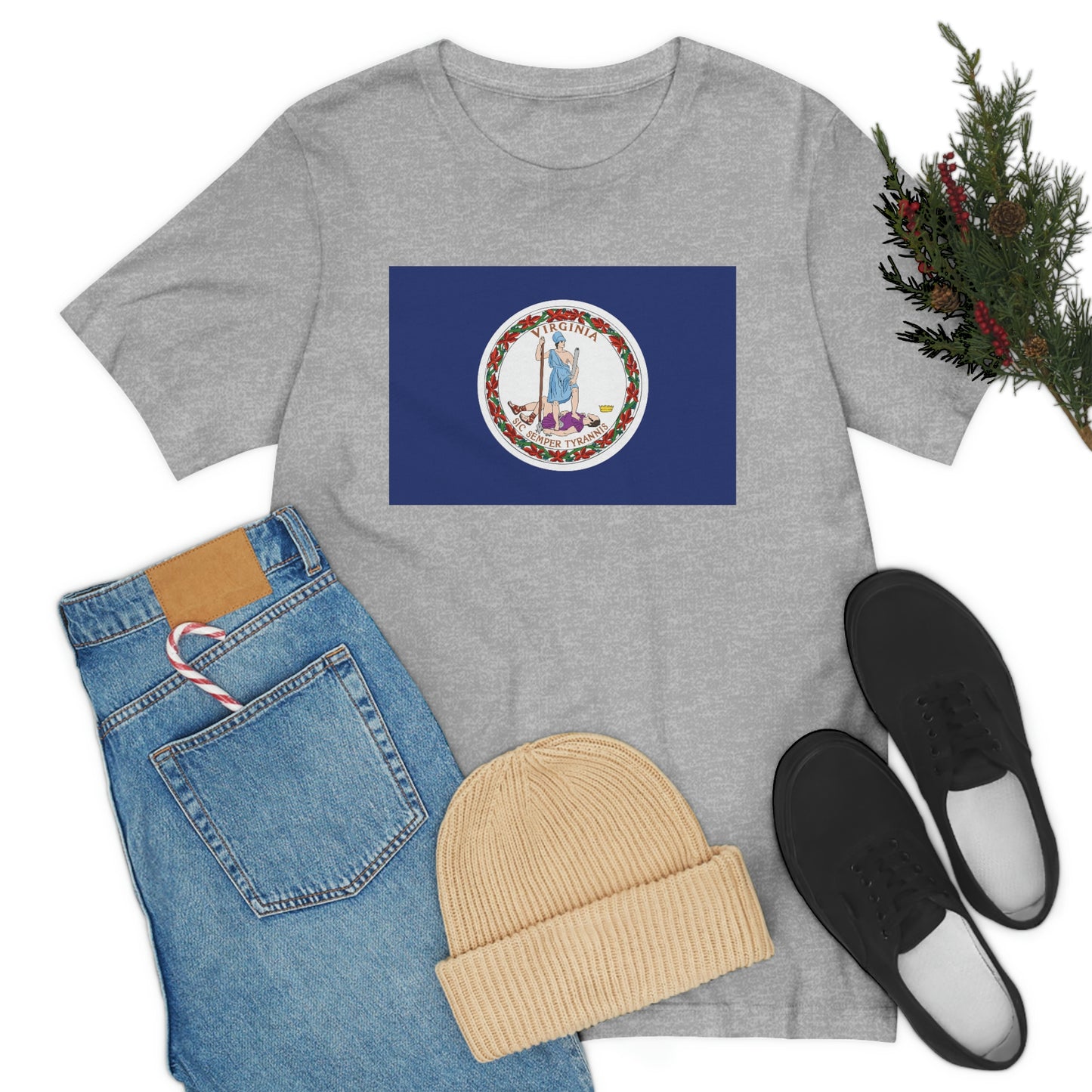 Virginia Flag Unisex Jersey Short Sleeve Tee Tshirt T-shirt