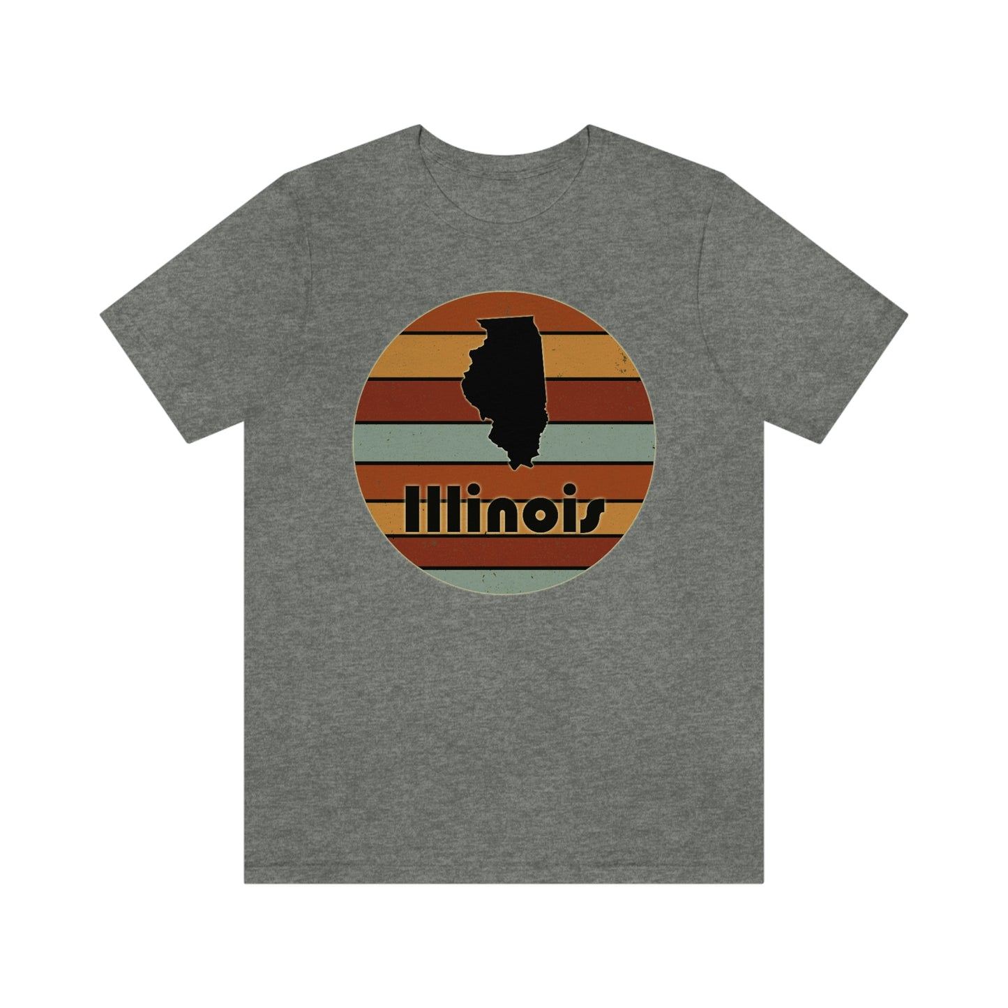 Illinois Retro Sunset Short Sleeve T-shirt