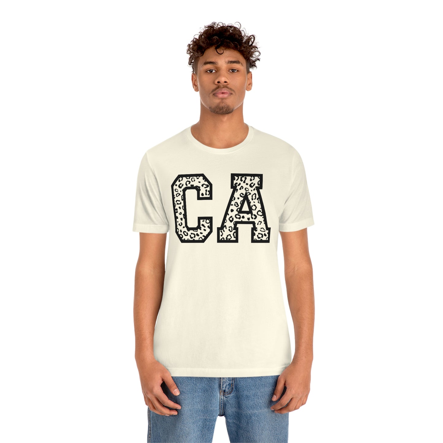 California CA Leopard Print Unisex Jersey Short Sleeve Tee Tshirt T-shirt