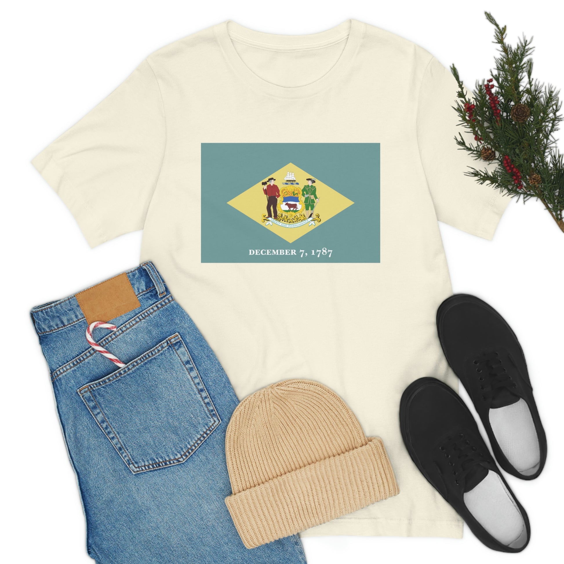 Delaware Flag Unisex Jersey Short Sleeve Tee Tshirt T-shirt