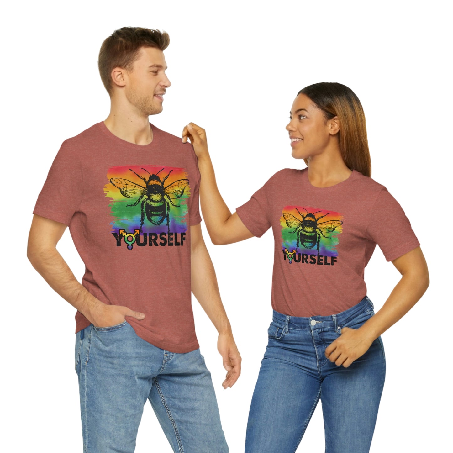 Bee Yourself LGBTQIA Print Unisex Jersey Short Sleeve Tee