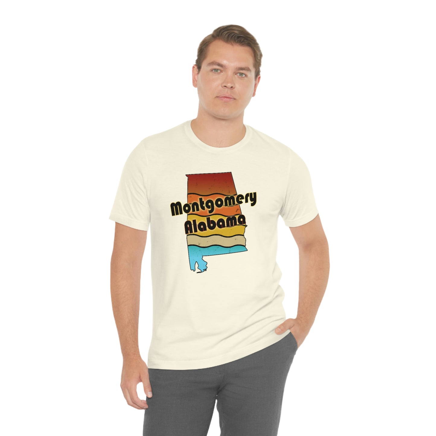 Montgomery Alabama Retro Sunset Unisex Jersey Short Sleeve T-shirt
