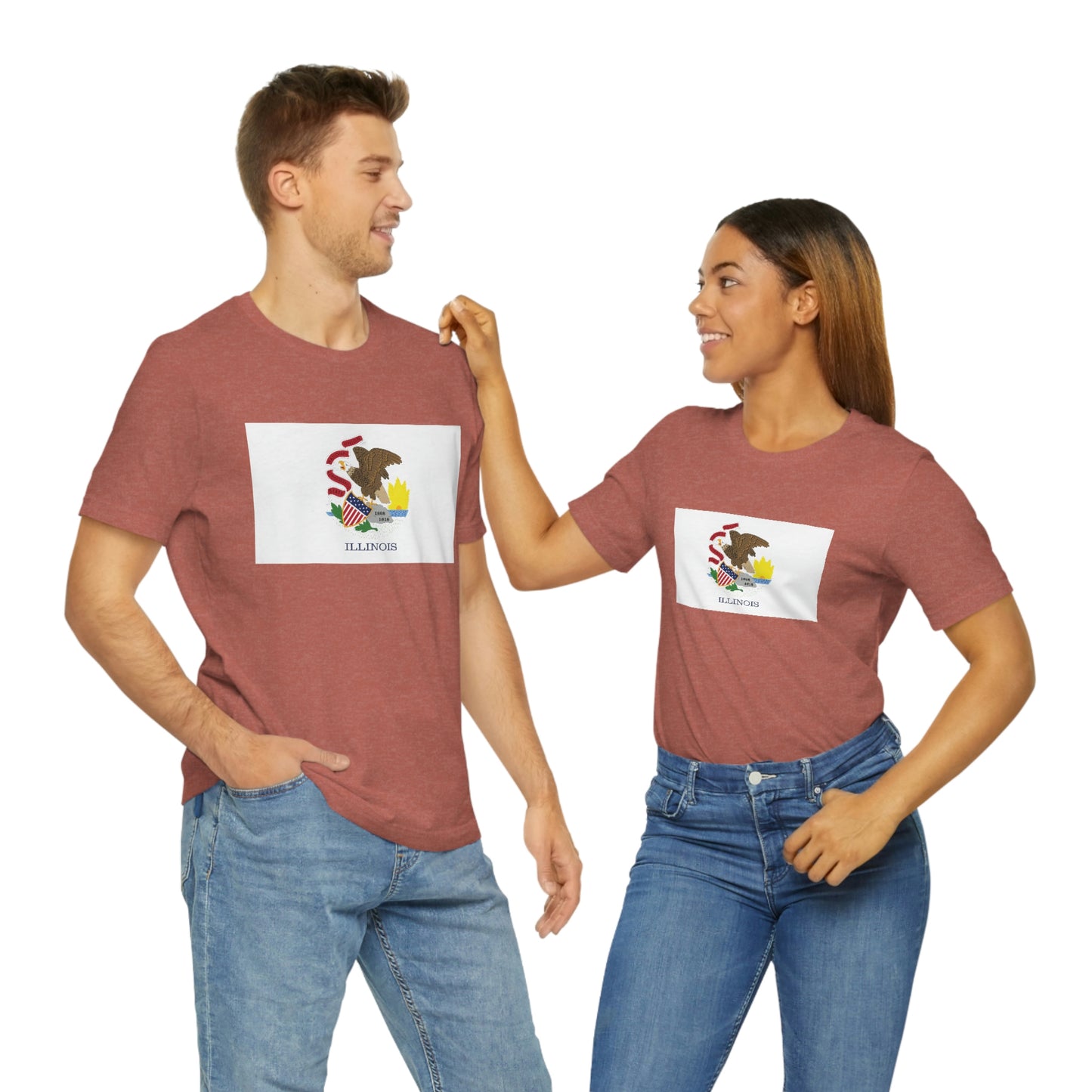 Illinois Flag Unisex Jersey Short Sleeve Tee Tshirt T-shirt