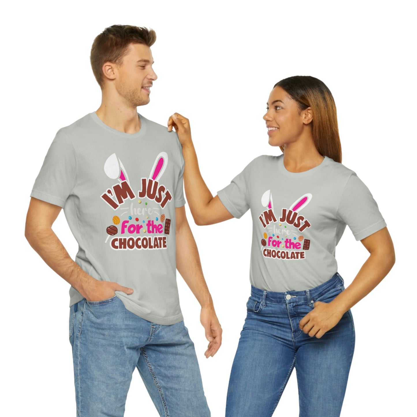 I'm Just Here for the Chocolate Unisex Jersey Short Sleeve Tee