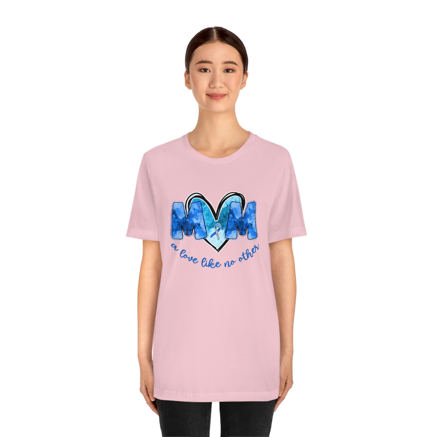 Mom A Love Like No Other Diabetes Awareness Print Unisex Jersey Short Sleeve Tee