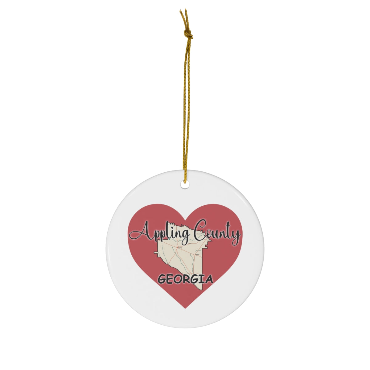 Appling County Georgia Ceramic Ornament, 1-Pack