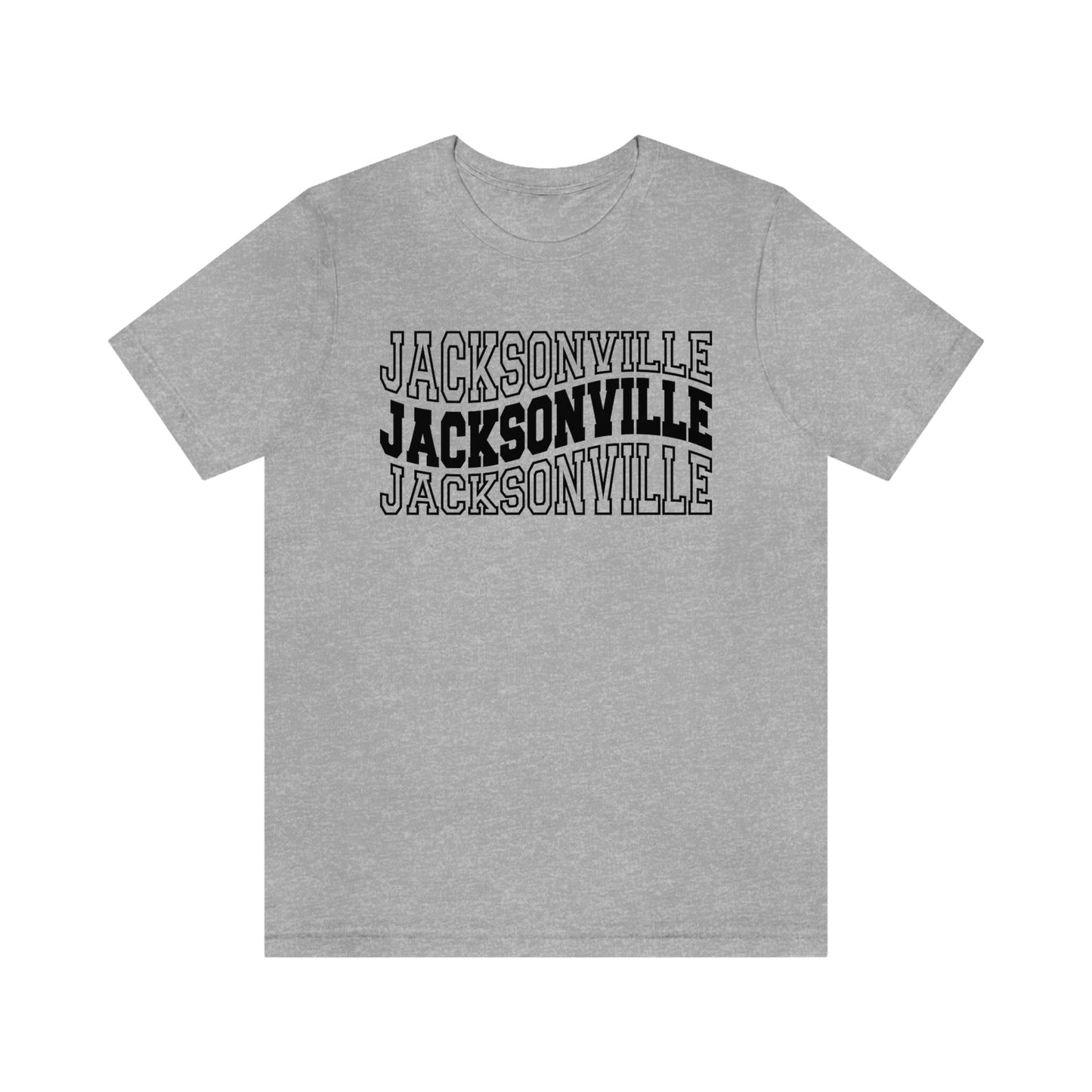 Jacksonville Varsity Letters Wavy Florida Short Sleeve T-shirt