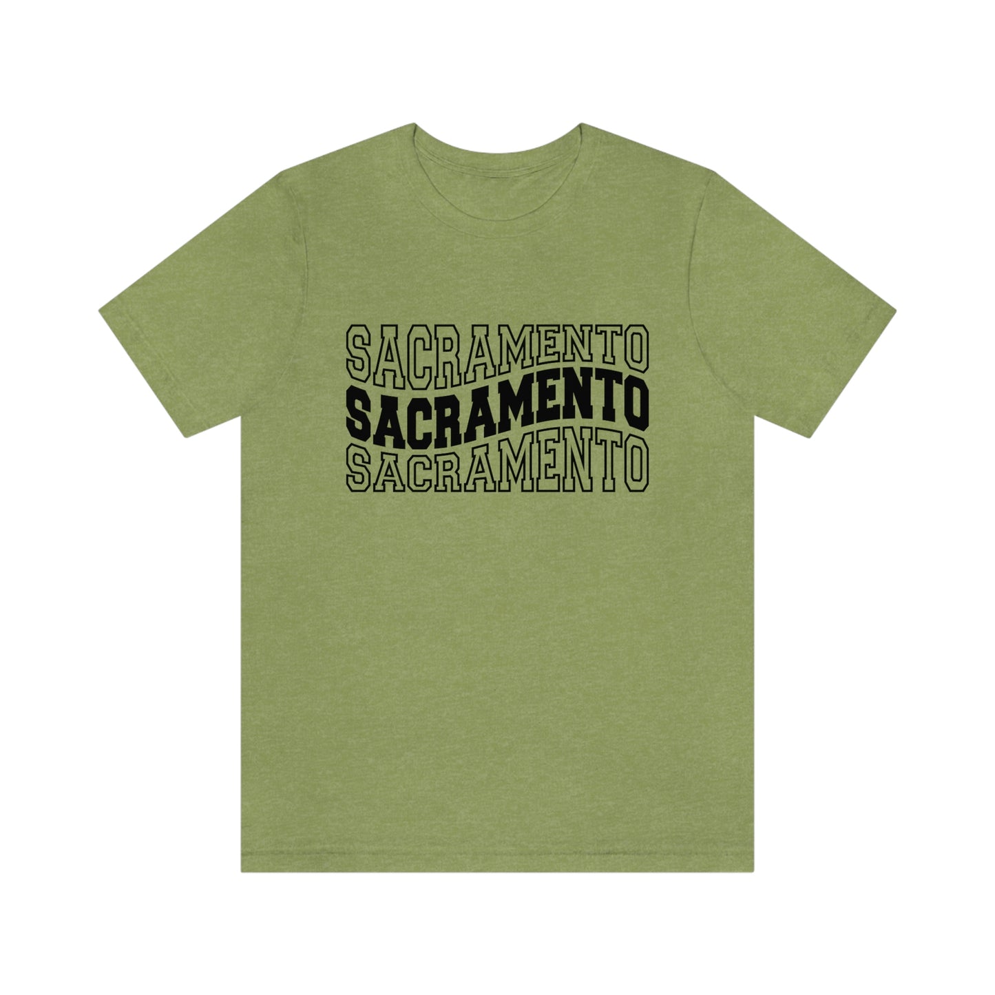 Sacremento California Varsity Letters Wavy Unisex Jersey Short Sleeve Tee Tshirt T-shirt