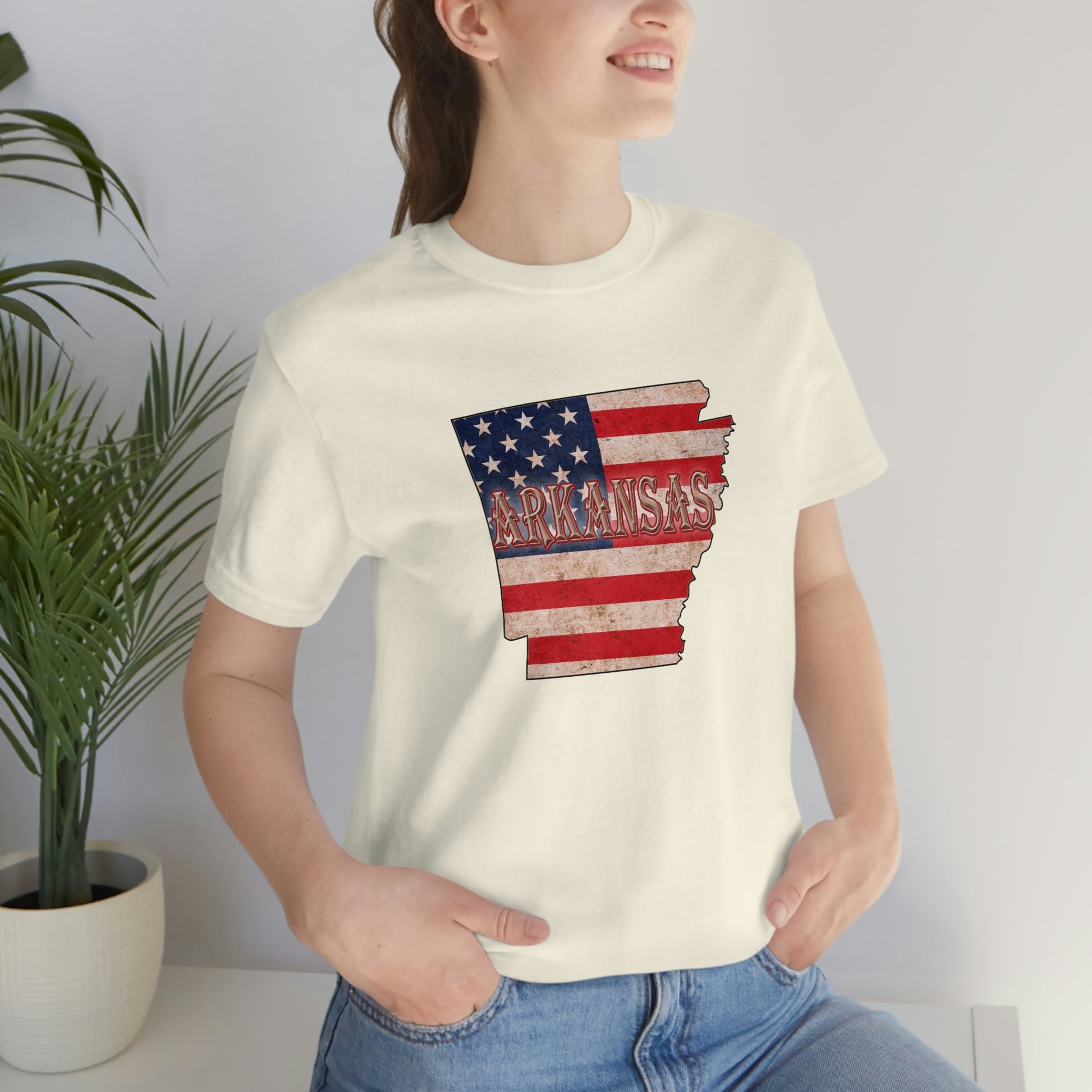 Arkansas AR US Flag Unisex Jersey Short Sleeve Tee Tshirt T-shirt