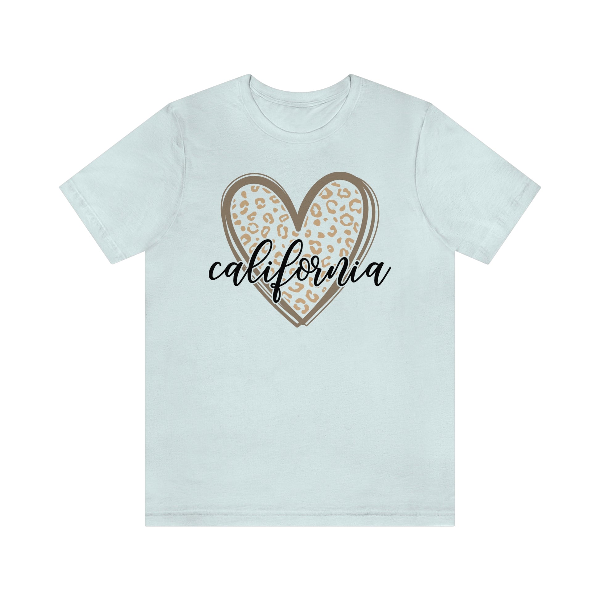 California Heart Gold Leopard Unisex Jersey Short Sleeve Tee Tshirt T-shirt