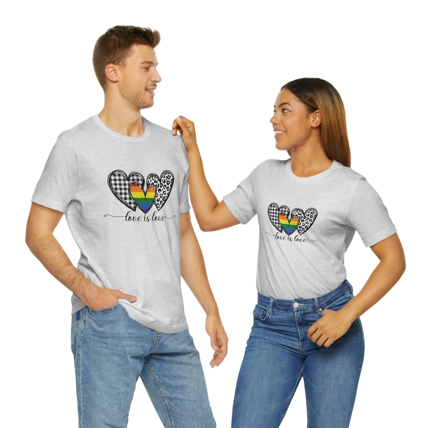 Love is Love LGBTQIA Print Unisex Jersey Short Sleeve Tee