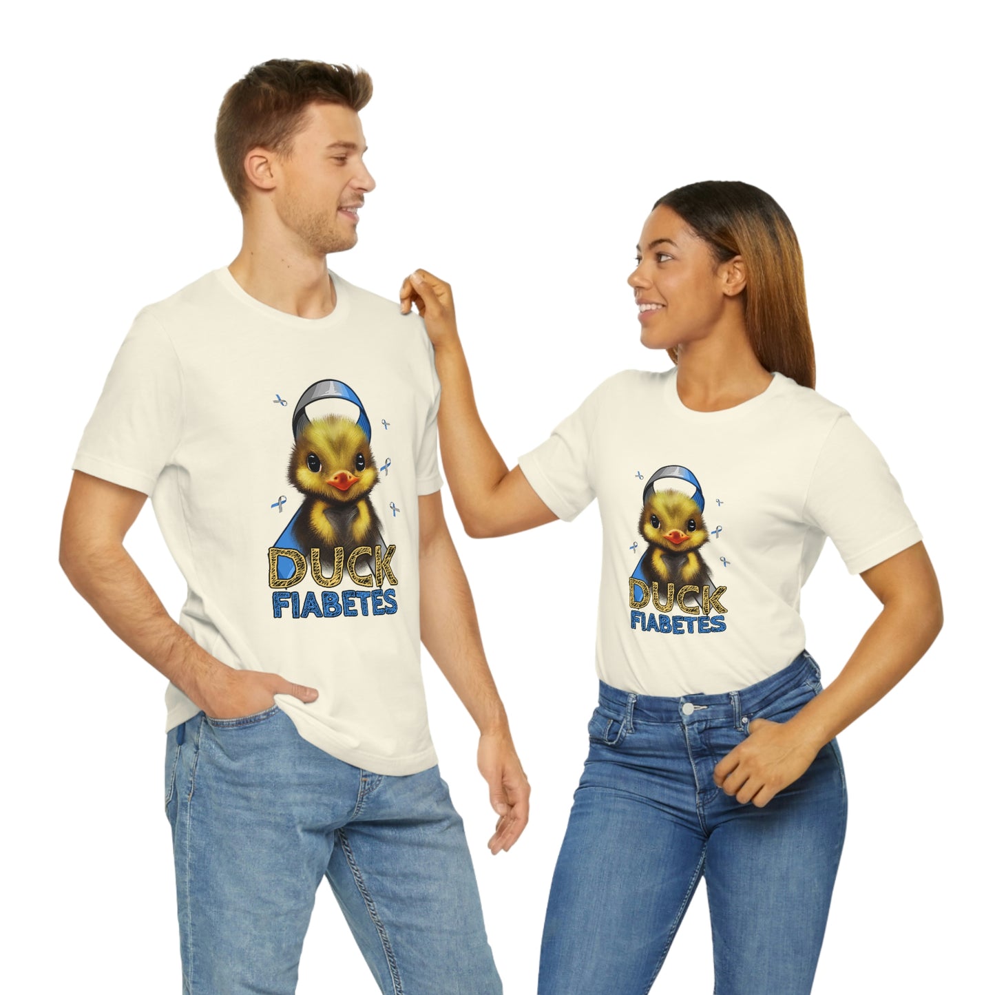 Duck Fiabetes Diabetes Awareness Print Unisex Jersey Short Sleeve Tee