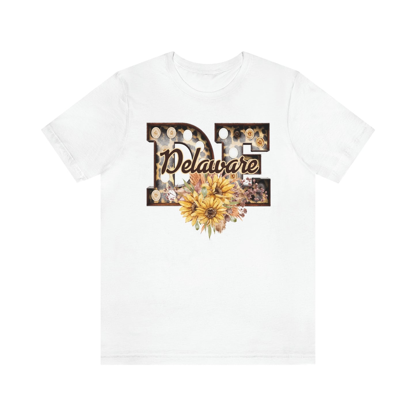 Delaware with Sunflowers Short Sleeve  T-shirt