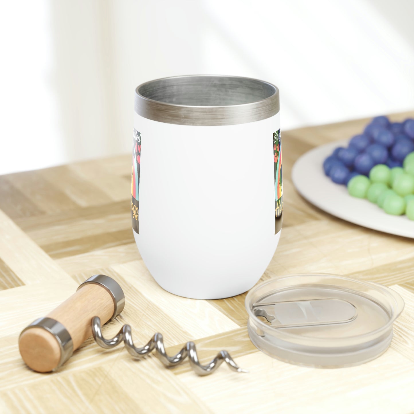 Easily Distracted by Horse and Dogs Chill Wine Tumbler