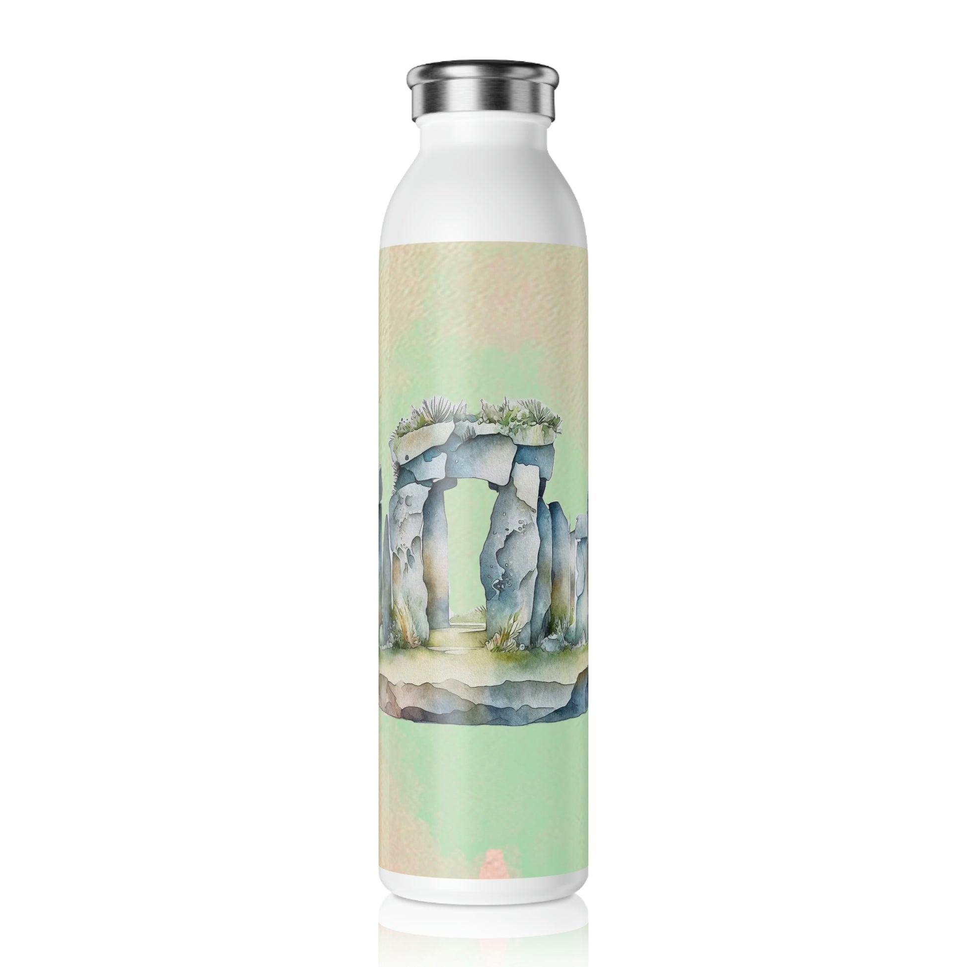 Standing Stones Spring Watercolor Slim Water Bottle
