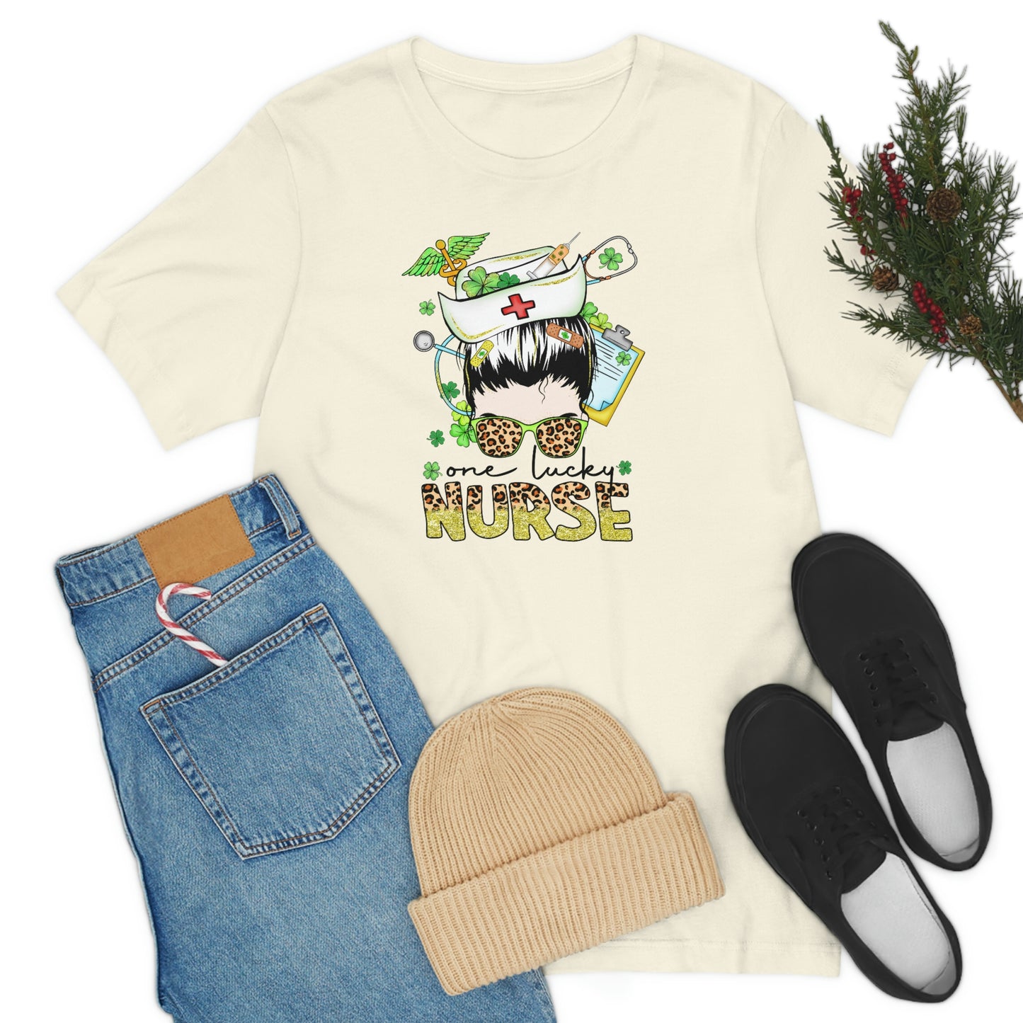 One Lucky Nurse Hat St. Patrick's Day Unisex Jersey Short Sleeve Tee
