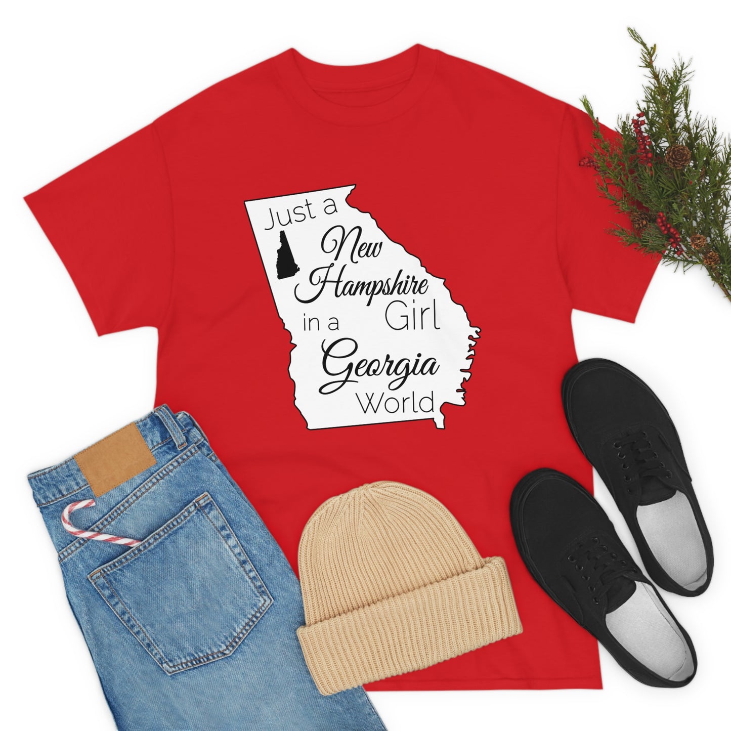 Just a New Hampshire Girl in a Georgia World Unisex Heavy Cotton Tee