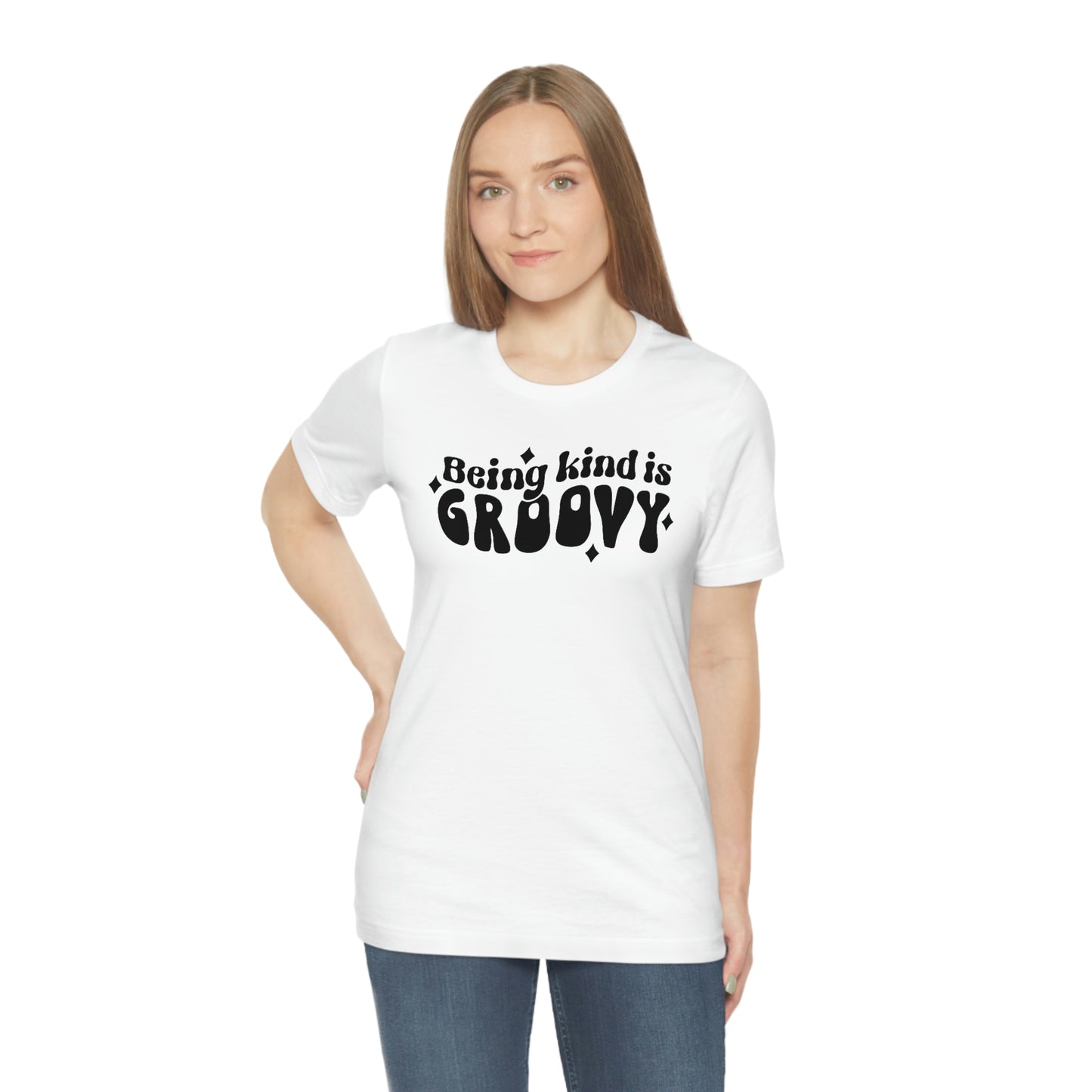 Being Kind is Groovy Unisex Jersey Short Sleeve Tee