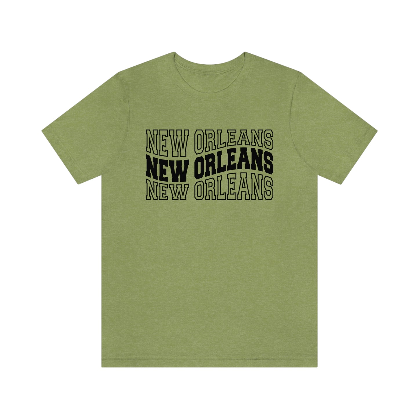 New Orleans Varsity Letters Triple Wavy Short Sleeve T-shirt