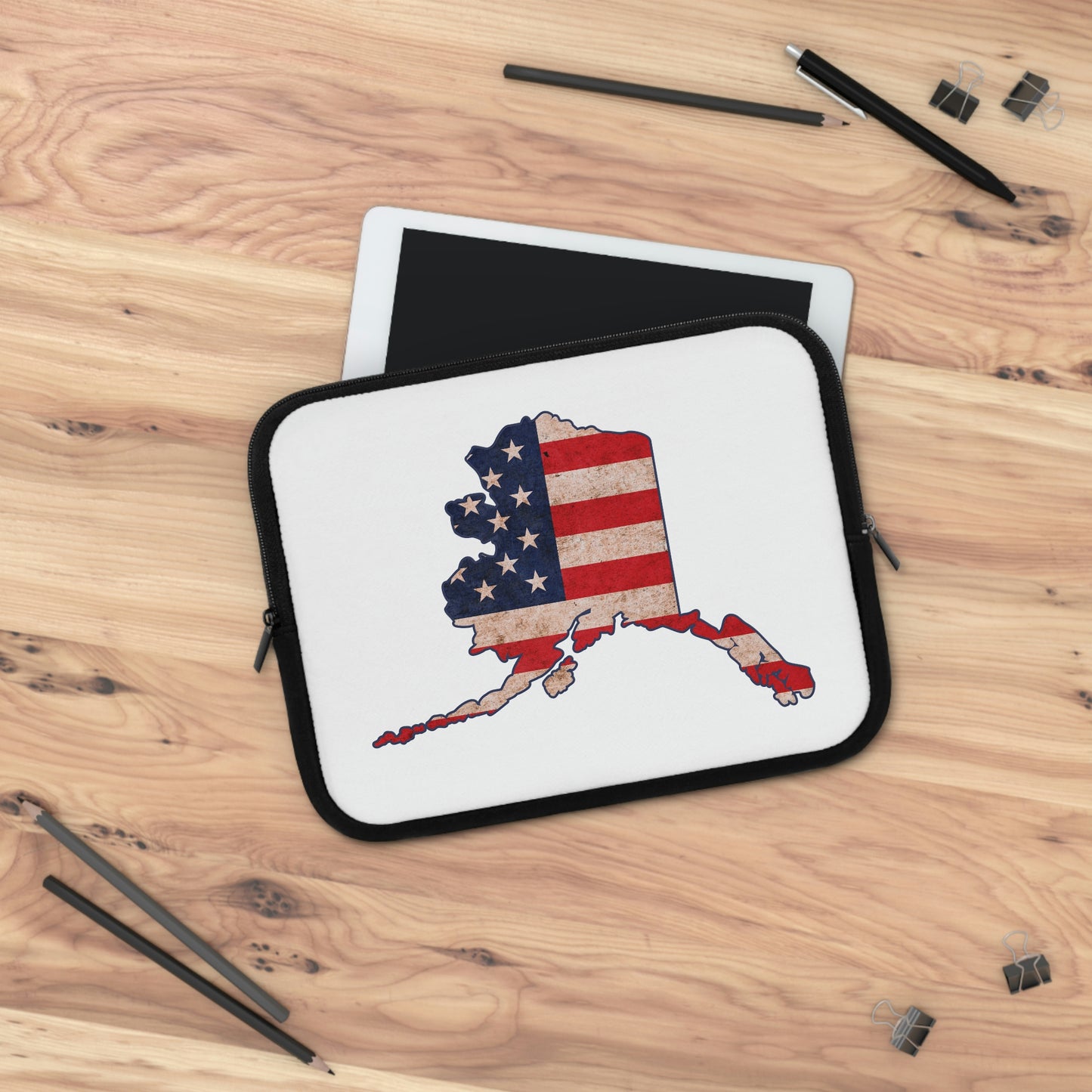 Alaska US Flag Print Laptop Sleeve