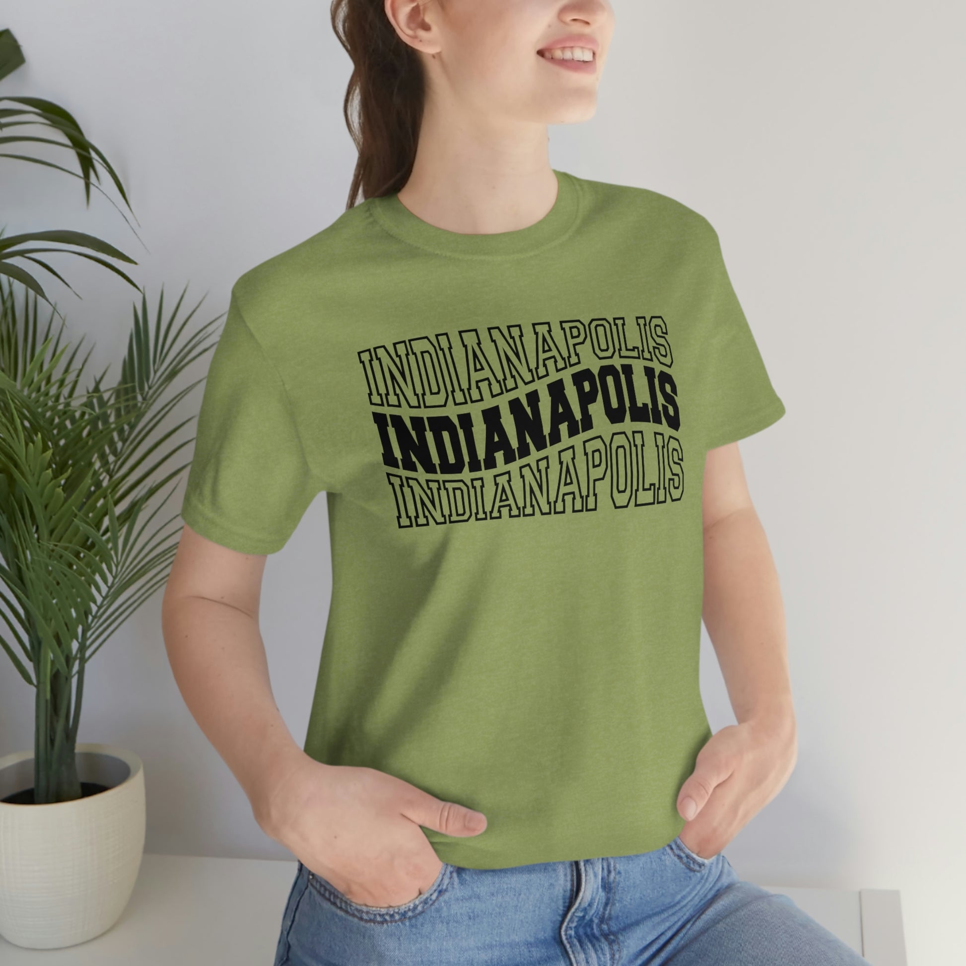 Indianapolis Varsity Letters Wavy Short Sleeve T-shirt