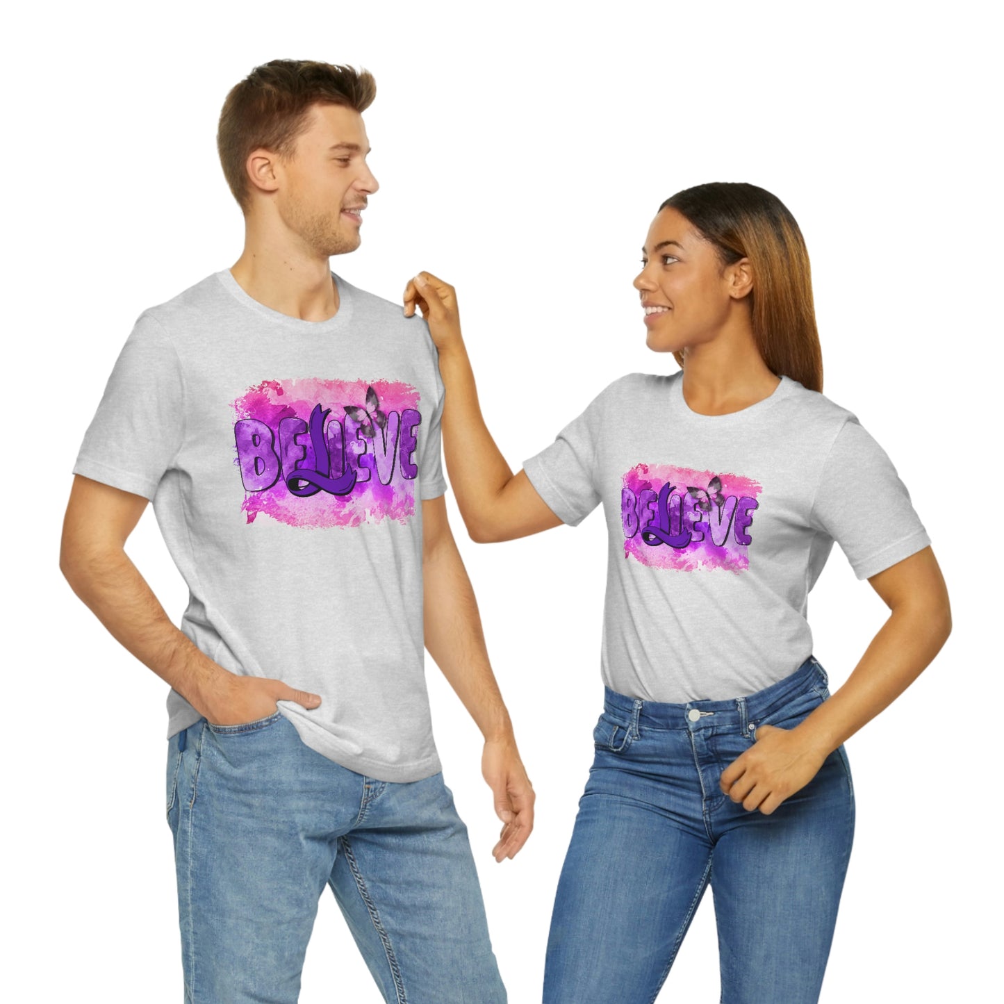 Believe Print Unisex Jersey Short Sleeve Tee