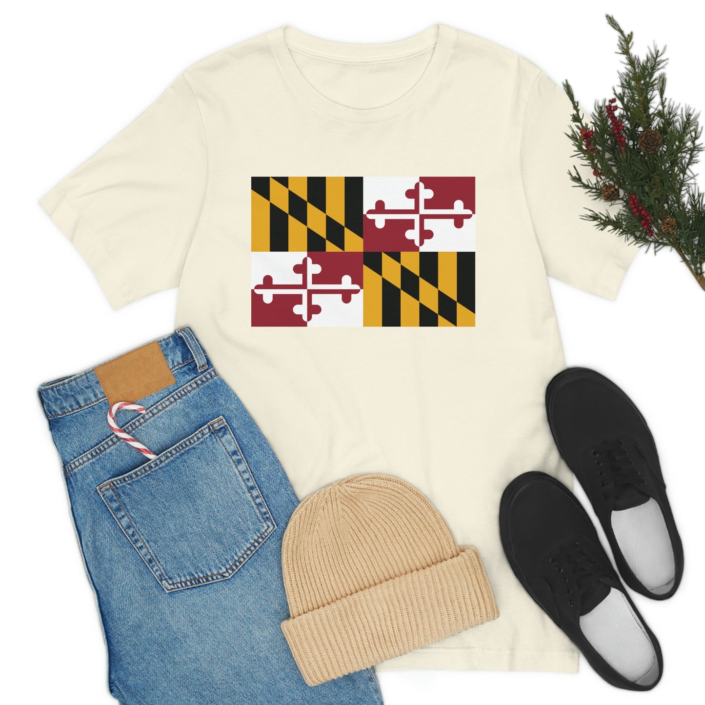 Maryland Flag Unisex Jersey Short Sleeve Tee Tshirt T-shirt