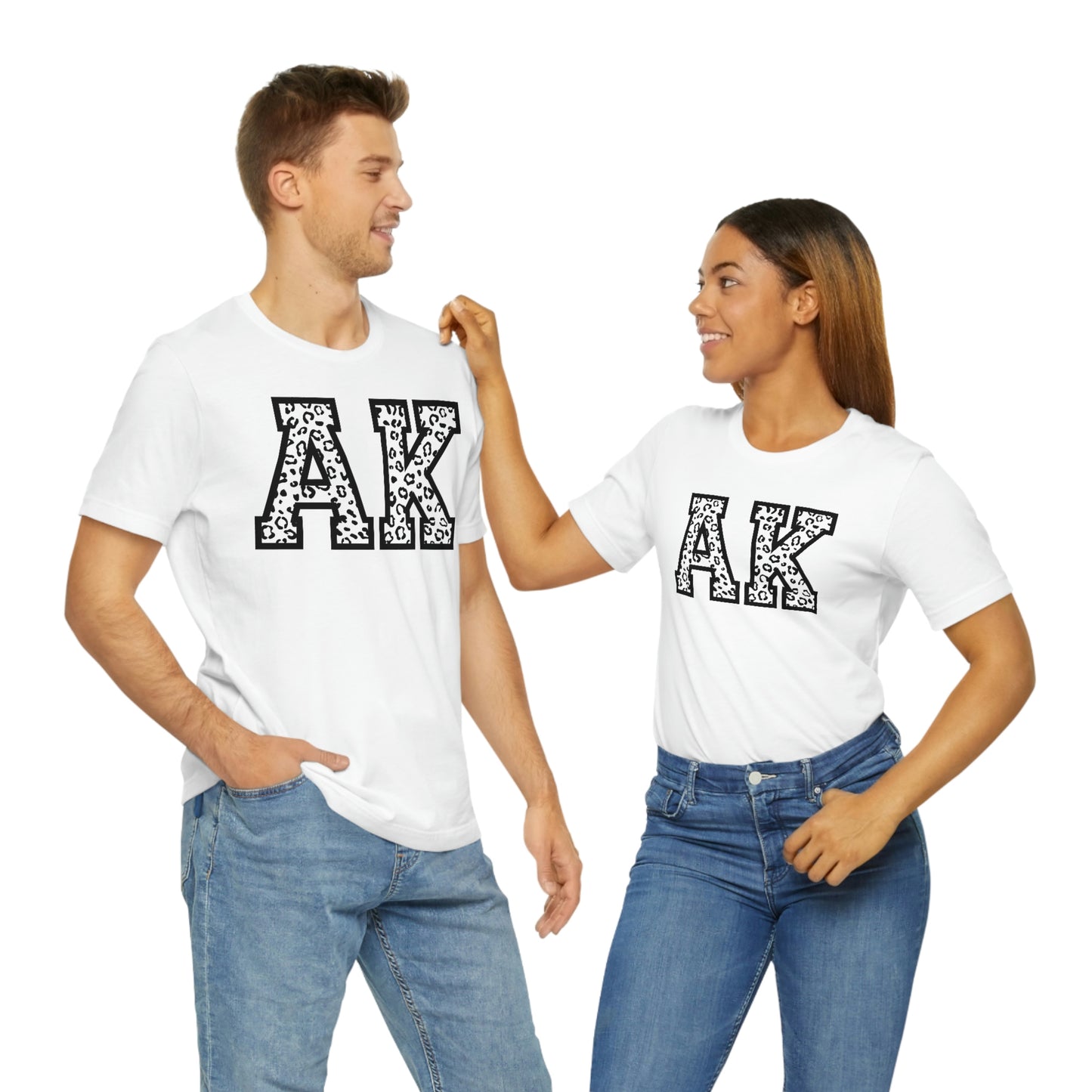 Alaska AK Leopard Print Letters Unisex Jersey Short Sleeve T-shirt