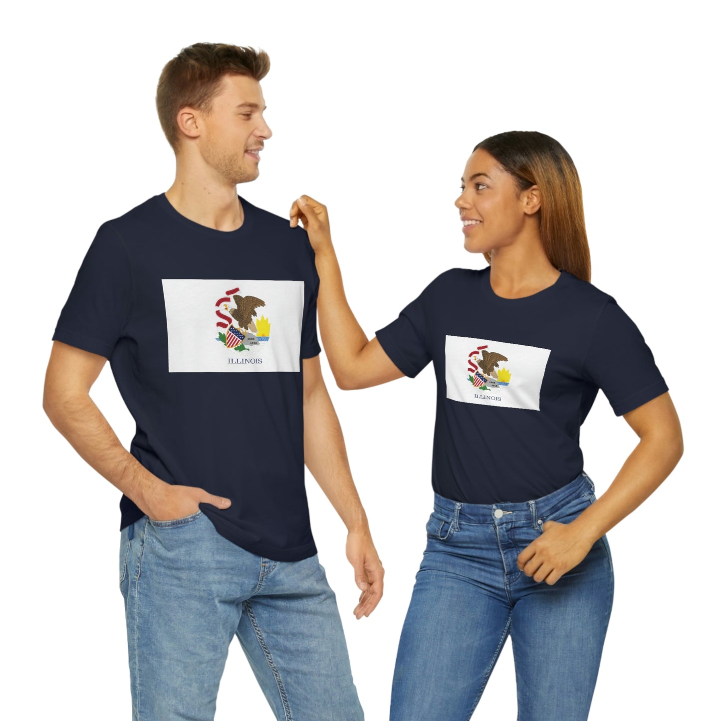 Illinois Flag Unisex Jersey Short Sleeve Tee Tshirt T-shirt