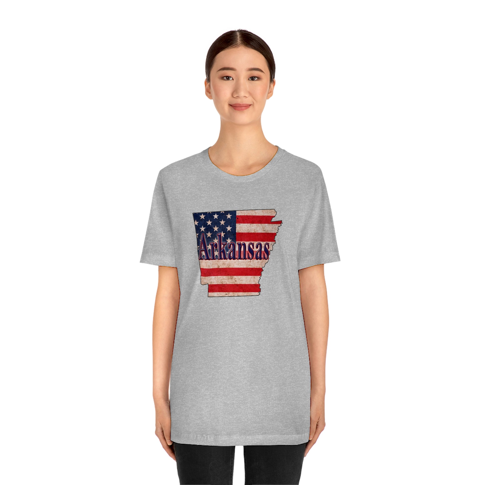 Arkansas US Flag Unisex Jersey Short Sleeve Tee Tshirt T-shirt