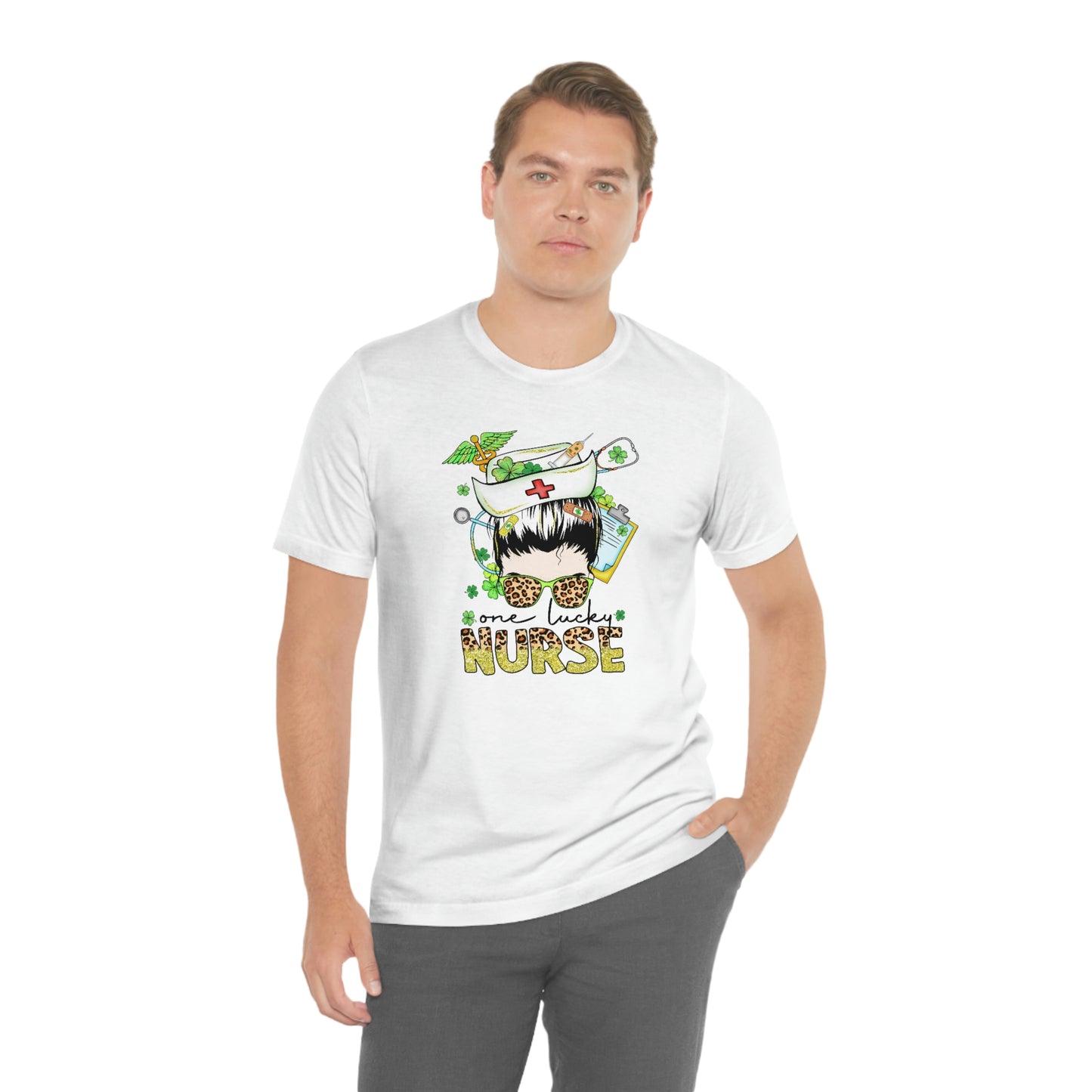 One Lucky Nurse Hat St. Patrick's Day Unisex Jersey Short Sleeve Tee