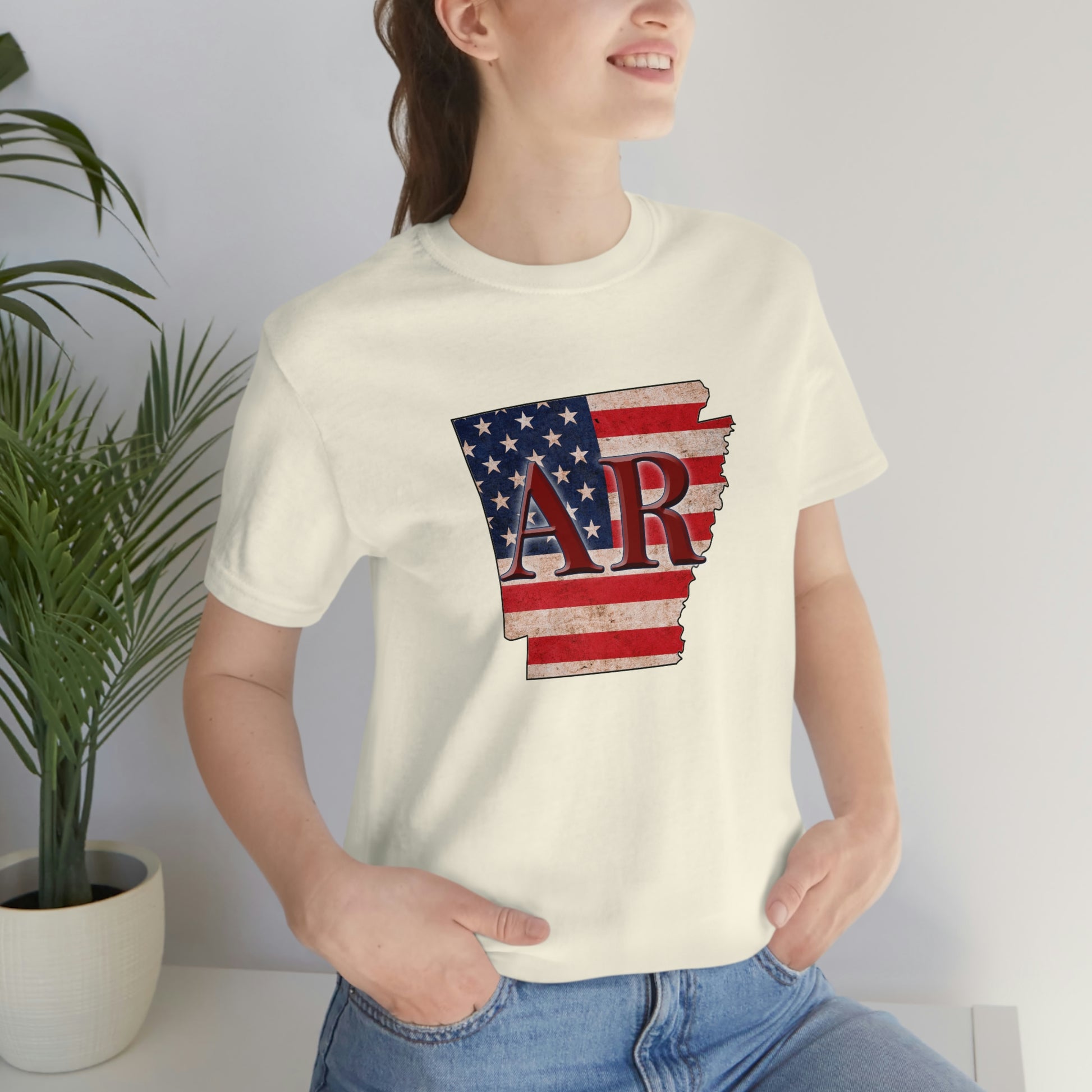 Arkansas AR US Flag Unisex Jersey Short Sleeve Tee Tshirt T-shirt
