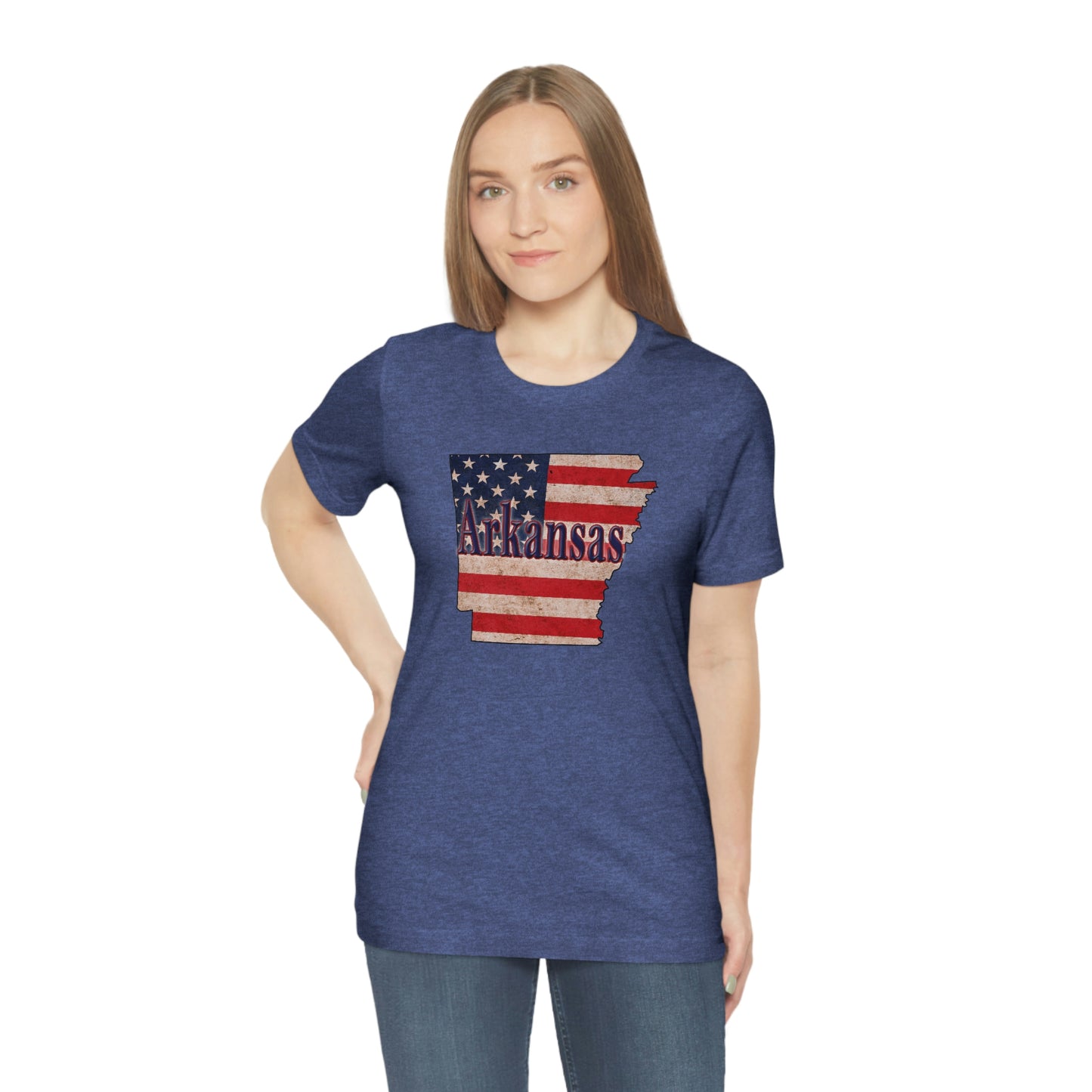 Arkansas US Flag Unisex Jersey Short Sleeve Tee Tshirt T-shirt