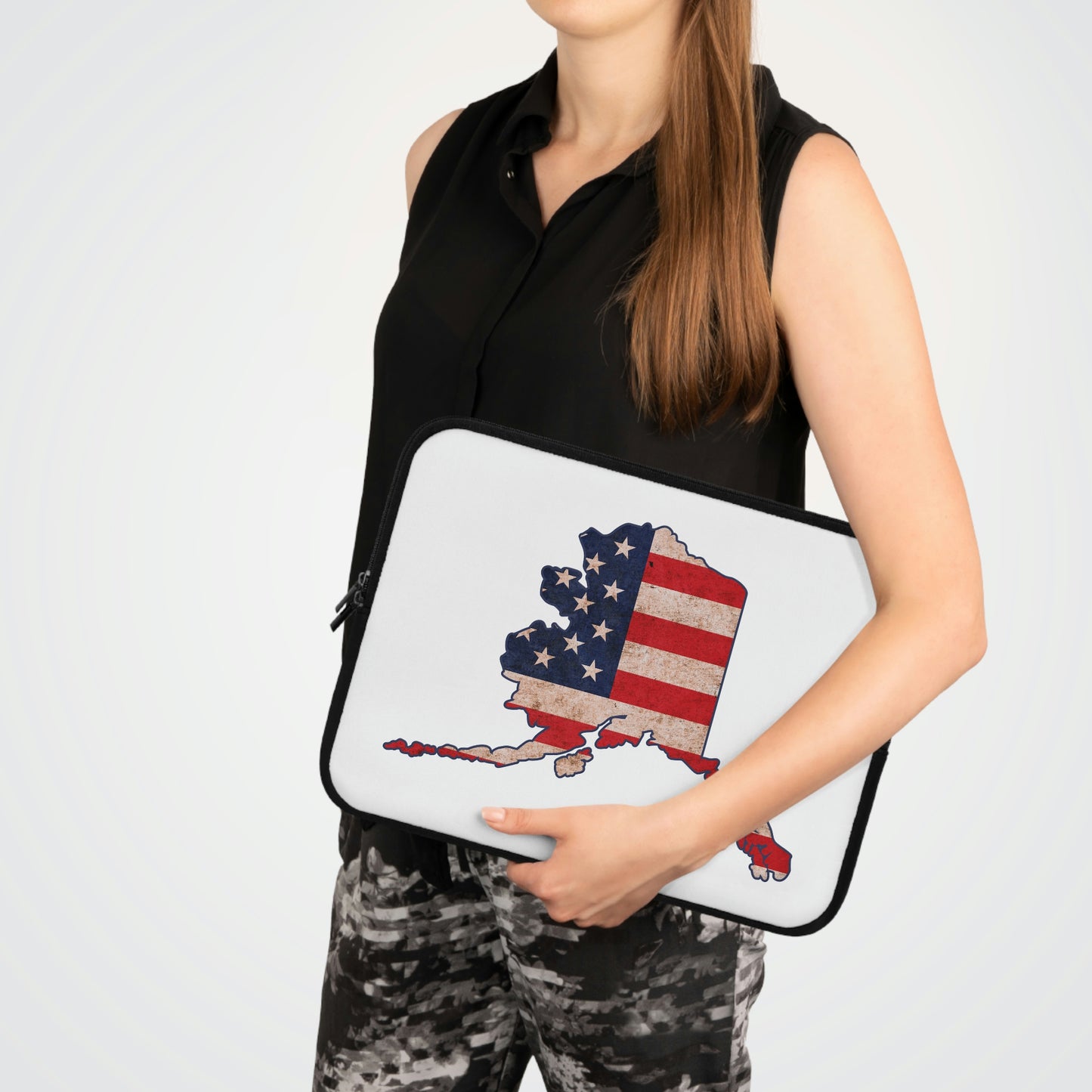Alaska US Flag Print Laptop Sleeve