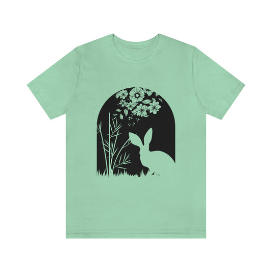 Bunny Silhouette Spring Rabbit Unisex Jersey Short Sleeve Tee
