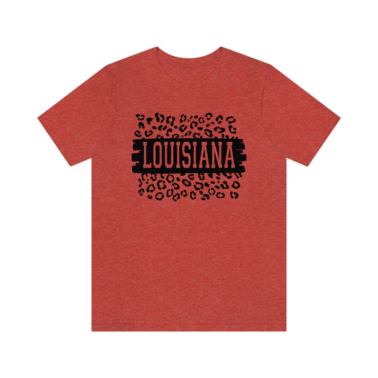 Louisiana Leopard Print Short Sleeve T-shirt