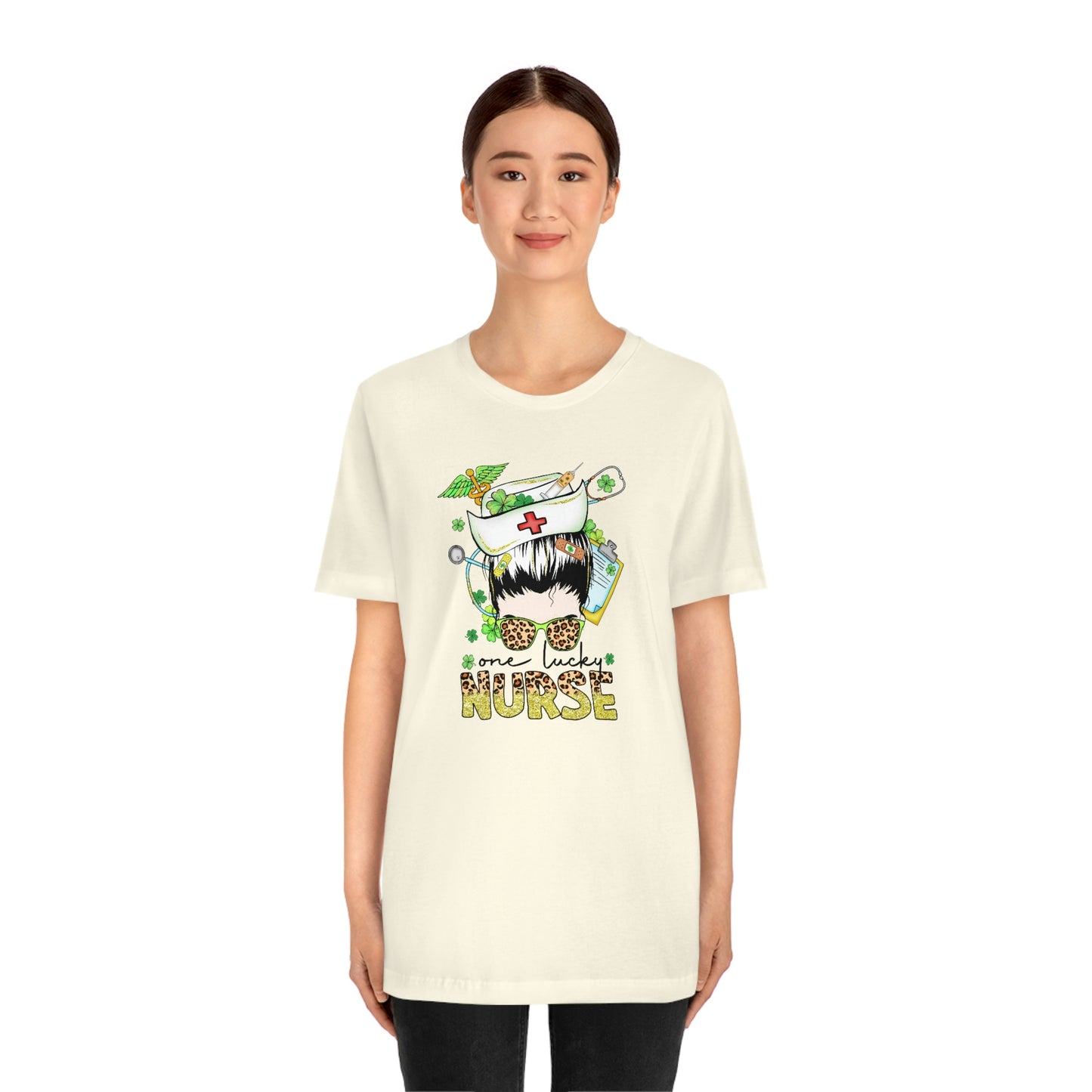 One Lucky Nurse Hat St. Patrick's Day Unisex Jersey Short Sleeve Tee