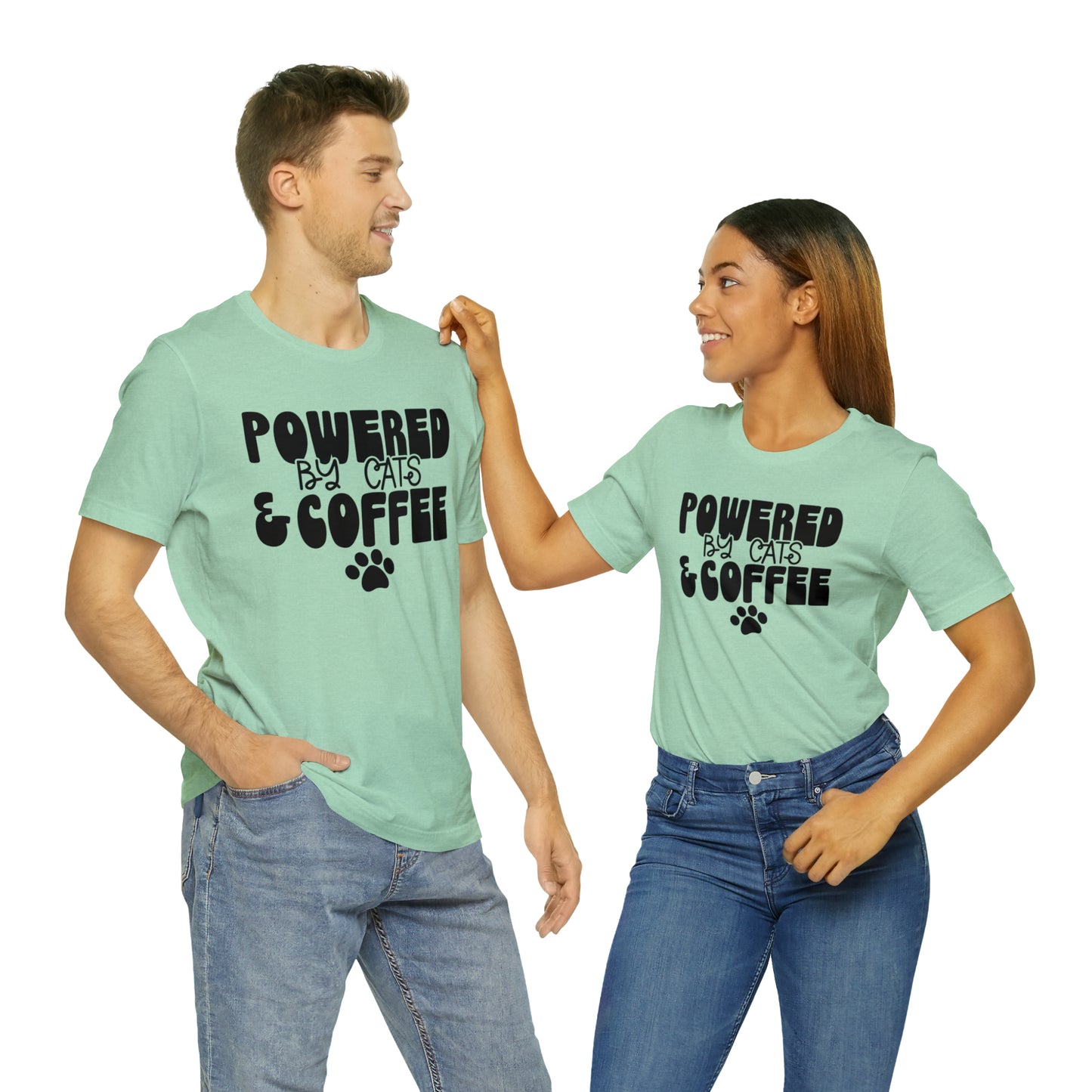 Powered by Cats & Coffee Short Sleeve T-shirt