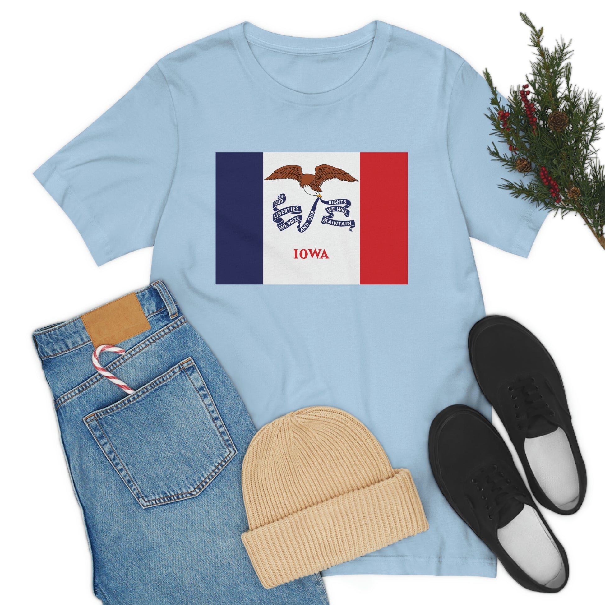 Iowa Flag Unisex Jersey Short Sleeve Tee Tshirt T-shirt