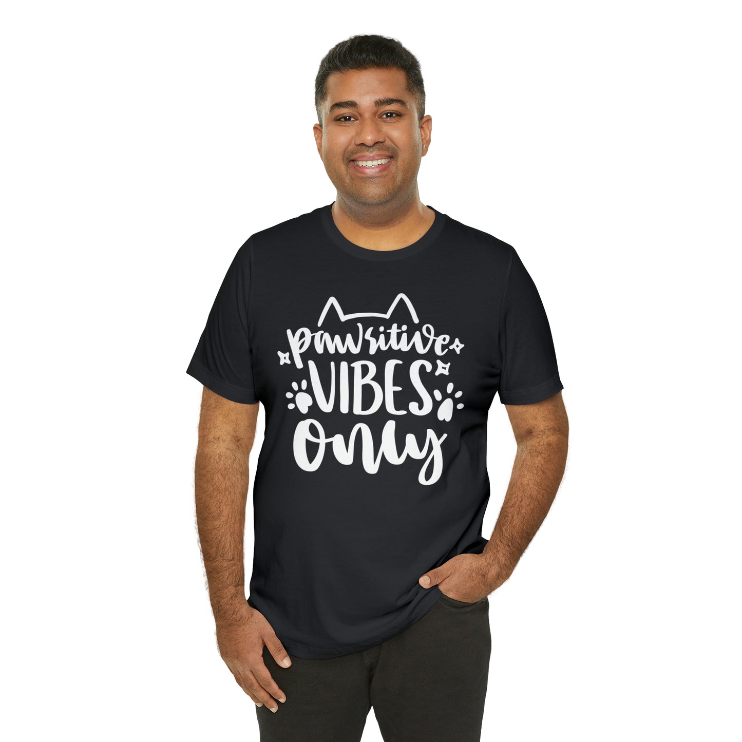 Pawsitive Vibes Only Cat Short Sleeve T-shirt