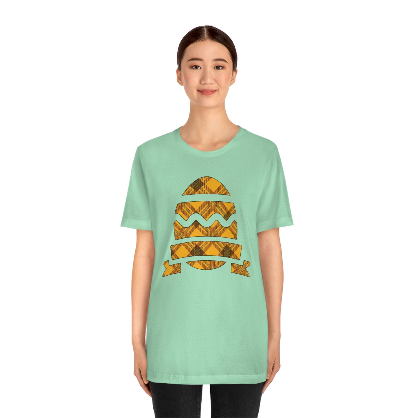 Plaid Egg Easter Spring Unisex Jersey Short Sleeve Tee