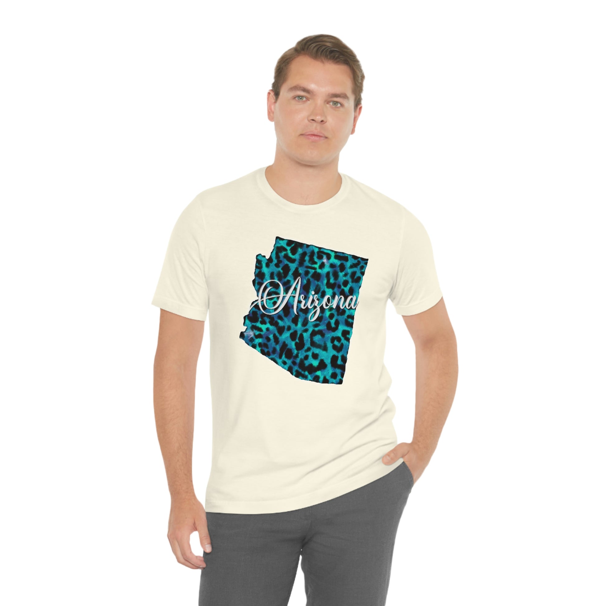 Arizona Blue Leopard Unisex Jersey Short Sleeve Tee Tshirt T-shirt