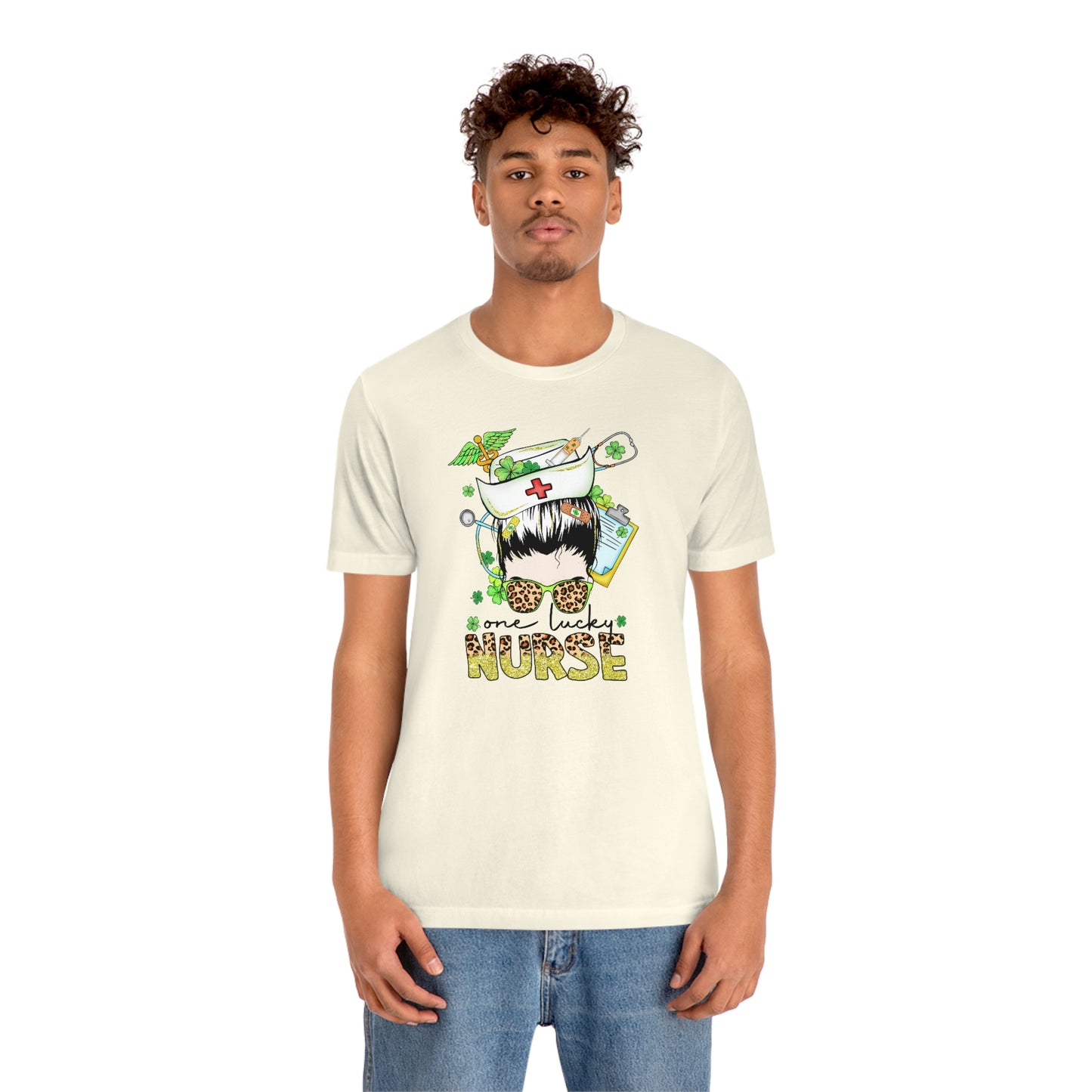 One Lucky Nurse Hat St. Patrick's Day Unisex Jersey Short Sleeve Tee