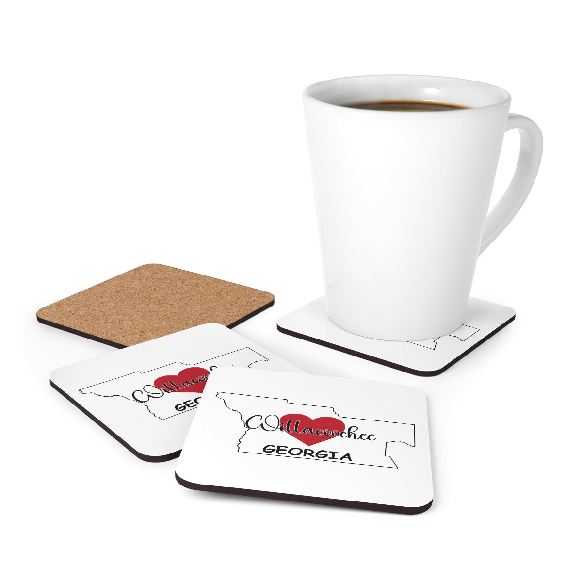 Willacoochee Georgia Corkwood Coaster Set