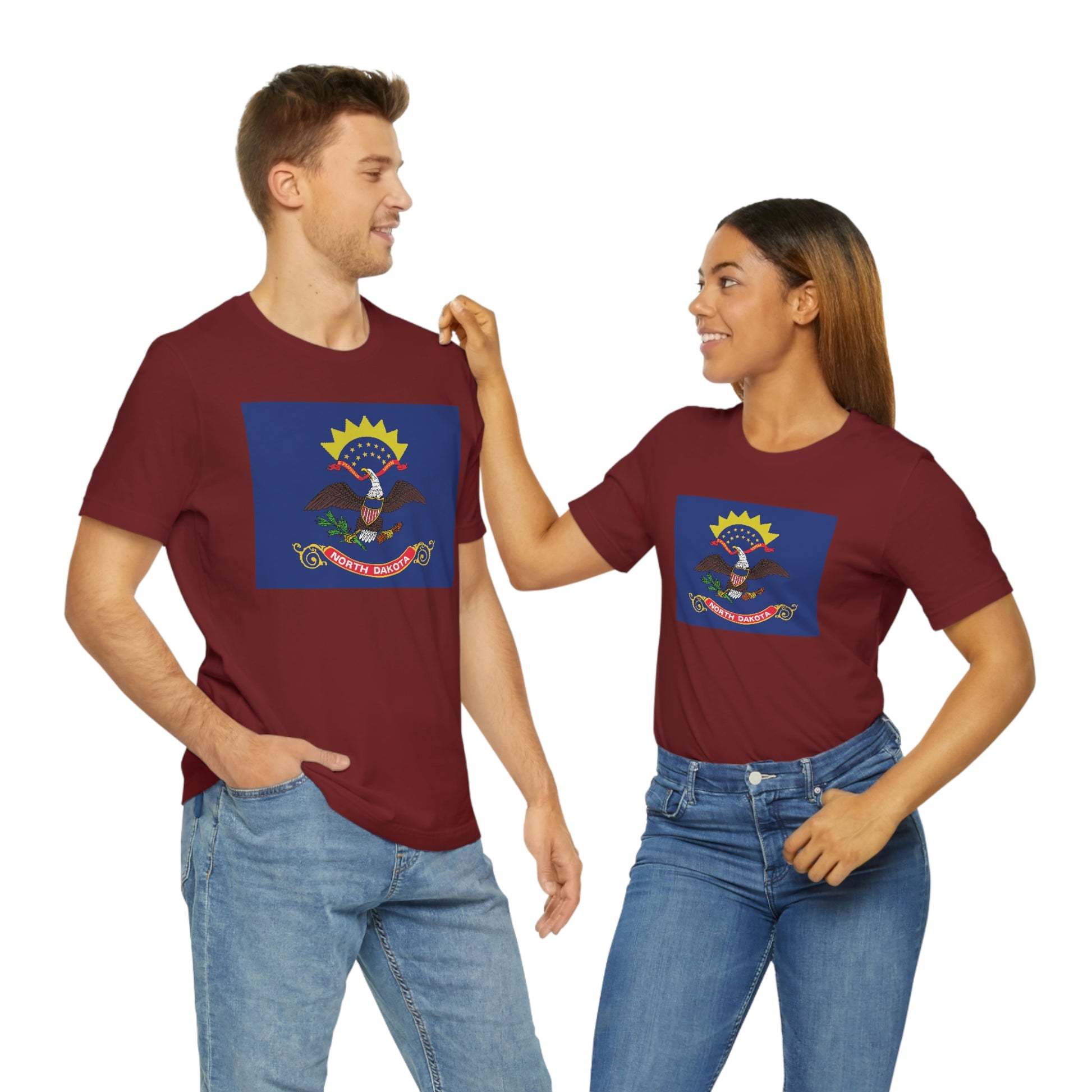 North Dakota Flag Unisex Jersey Short Sleeve Tee Tshirt T-shirt