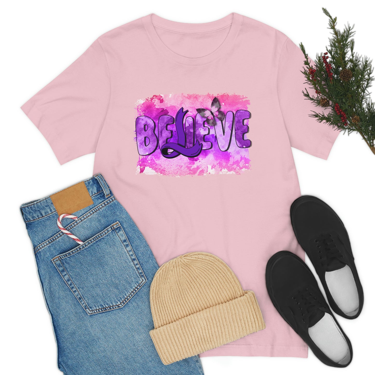 Believe Print Unisex Jersey Short Sleeve Tee